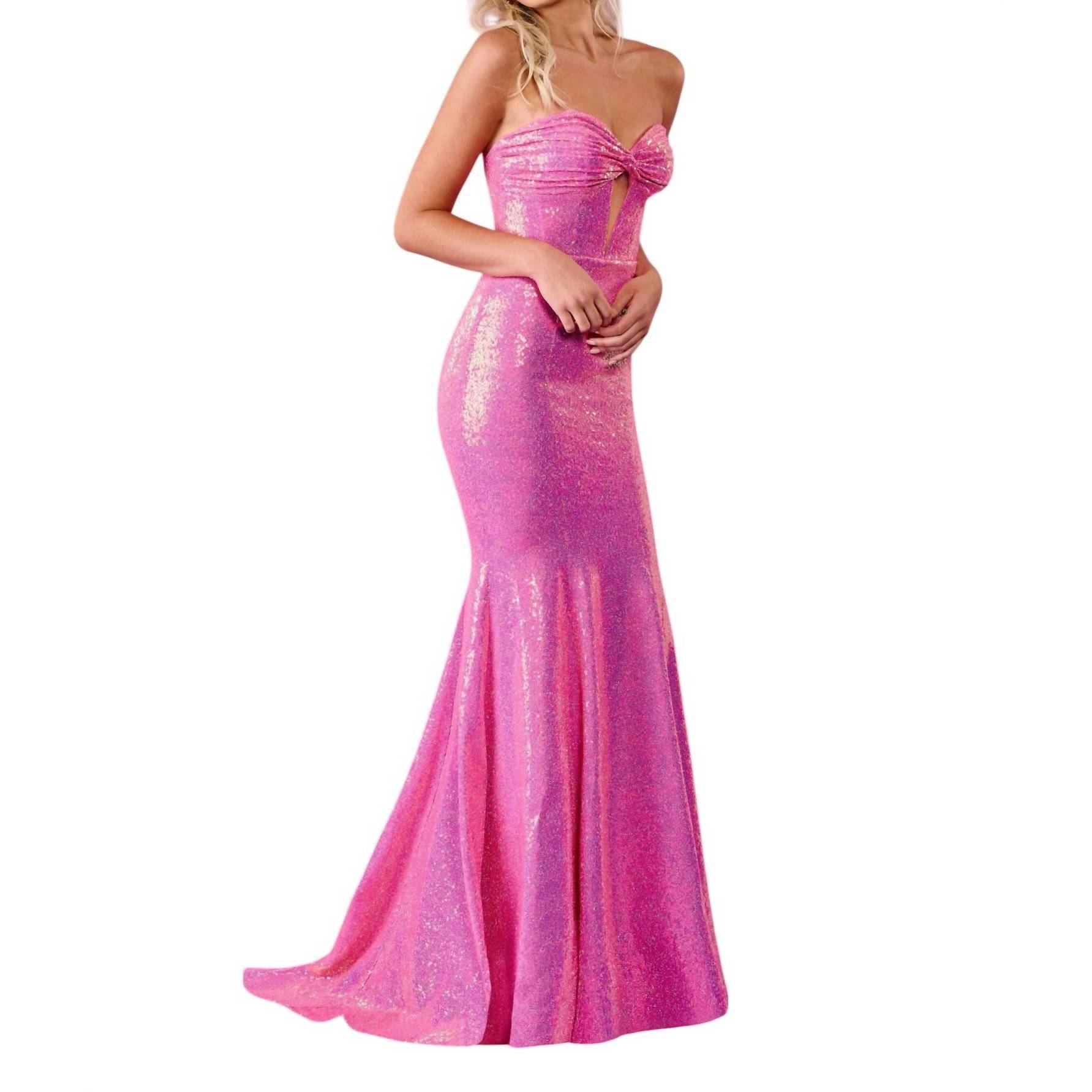 New Rachel Allan Strapless Sweetheart Prom Dress In Hot Pink
